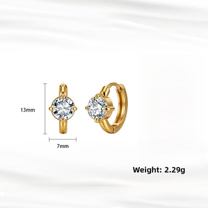 Celeste Solitaire Huggie Earrings