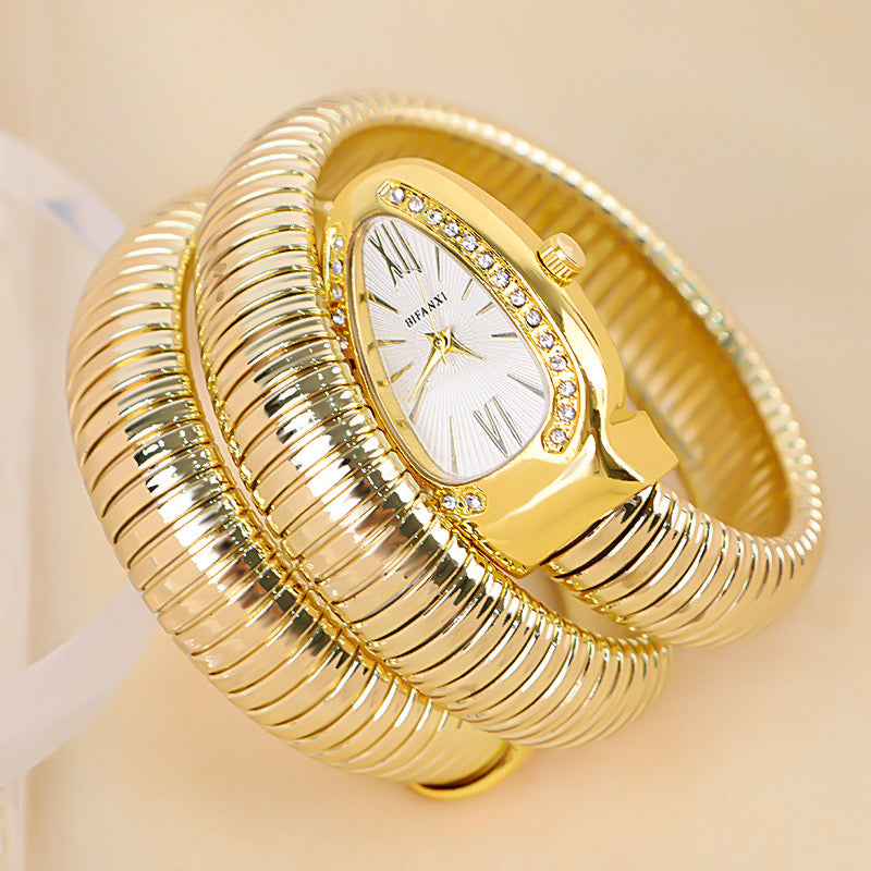 Serpentina Luxe Wrap Watch - White Dial
