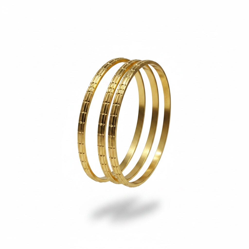 Aurelia Textured Stack Bangles – Set of 3