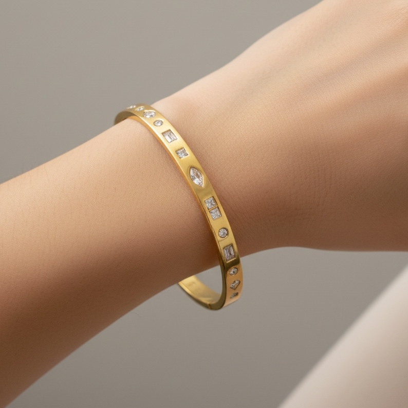 Celeste Crystal Gold Bracelet-Tiny Wrist