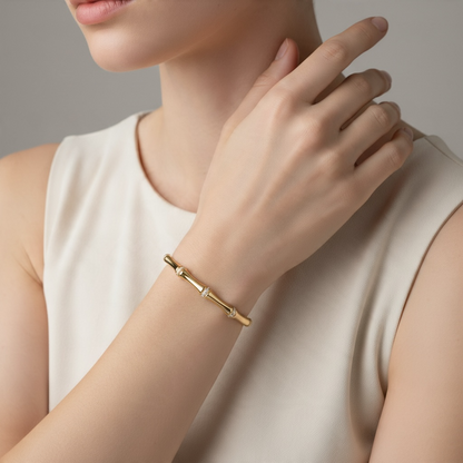 Golden Bamboo Sparkle Bracelet