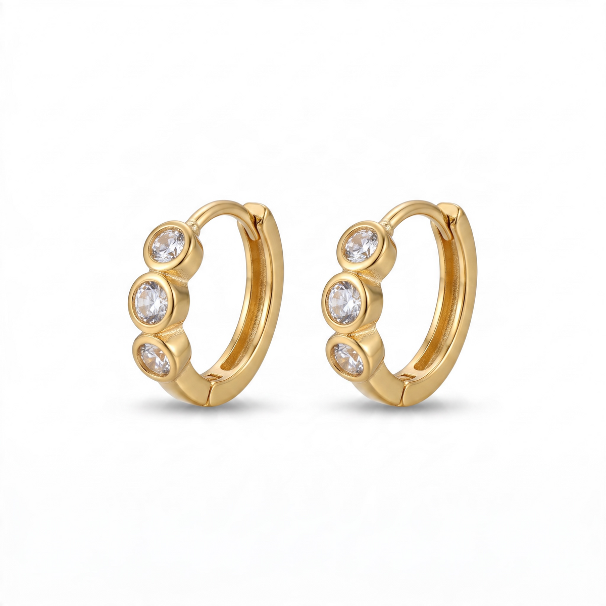 Amara Crystal Gold Hoops