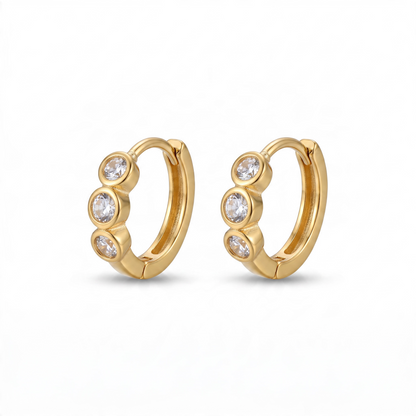Amara Crystal Gold Hoops