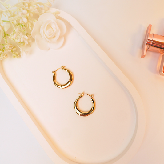Classic Twist Hoops – 18k Gold Plated Waterproof Everyday Hoops